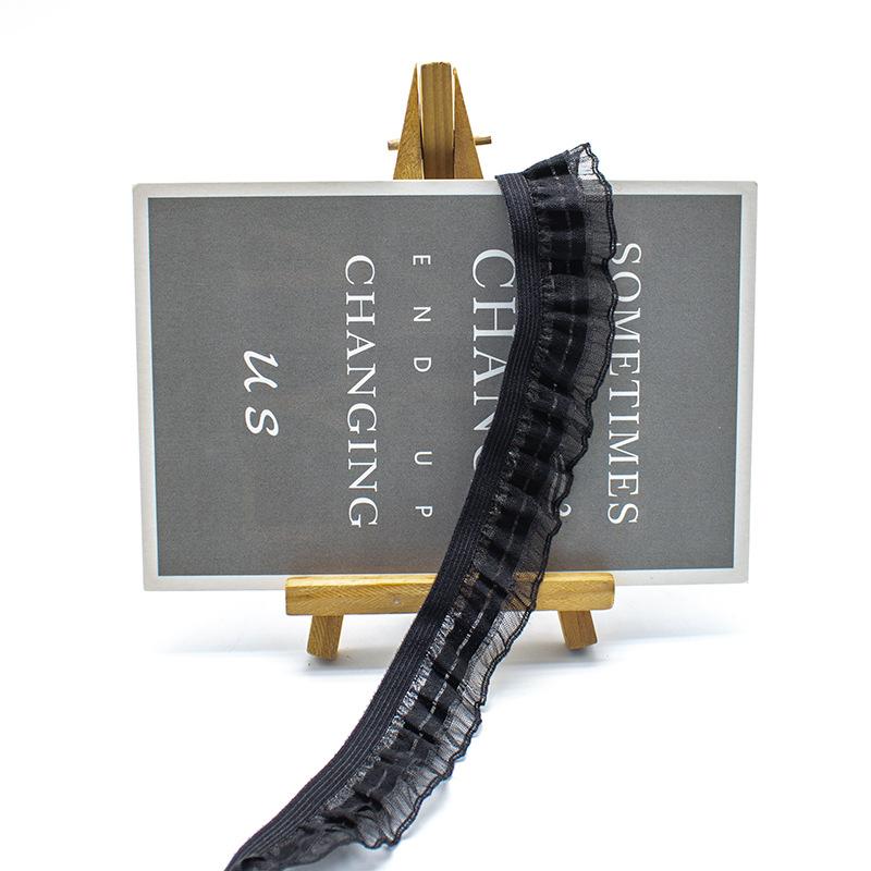 

5 метров, ширина 25 мм, двухслойное шифоновое эластичное кружево с фестонами из серебряной и золотой шелковой нити для детской одежды, аксессуары для ханьфу, кружево из снежной сетки 5Meters