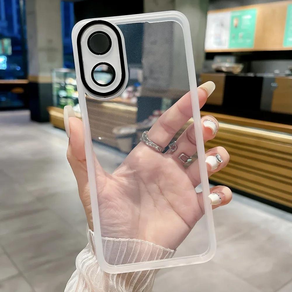 Case for Vivo Y36 Y16 Y18 Y28 Y33S Y22 Y22S  Y35 Y21  Y02 V27E V23E With Camera Lens Protector Transparent Phone Cover Carcasa