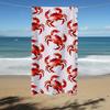 Absorbierendes Strandtuch mit rotem Krabbenmuster, Weich, Schnelltrocknend, Sandfrei für Reiseutensilien