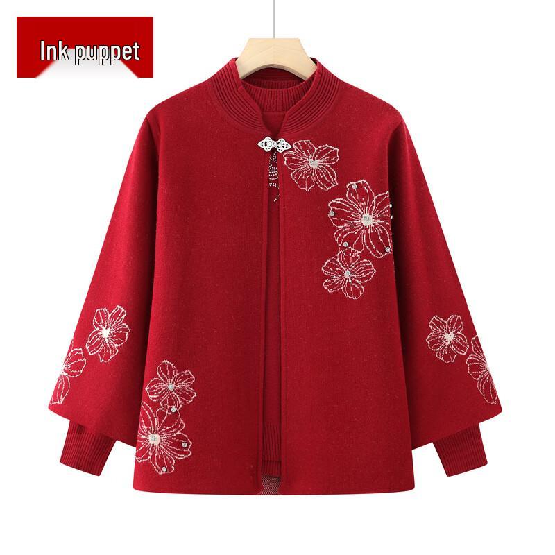 Женский осенний вязаный кардиган-двойка 4XL