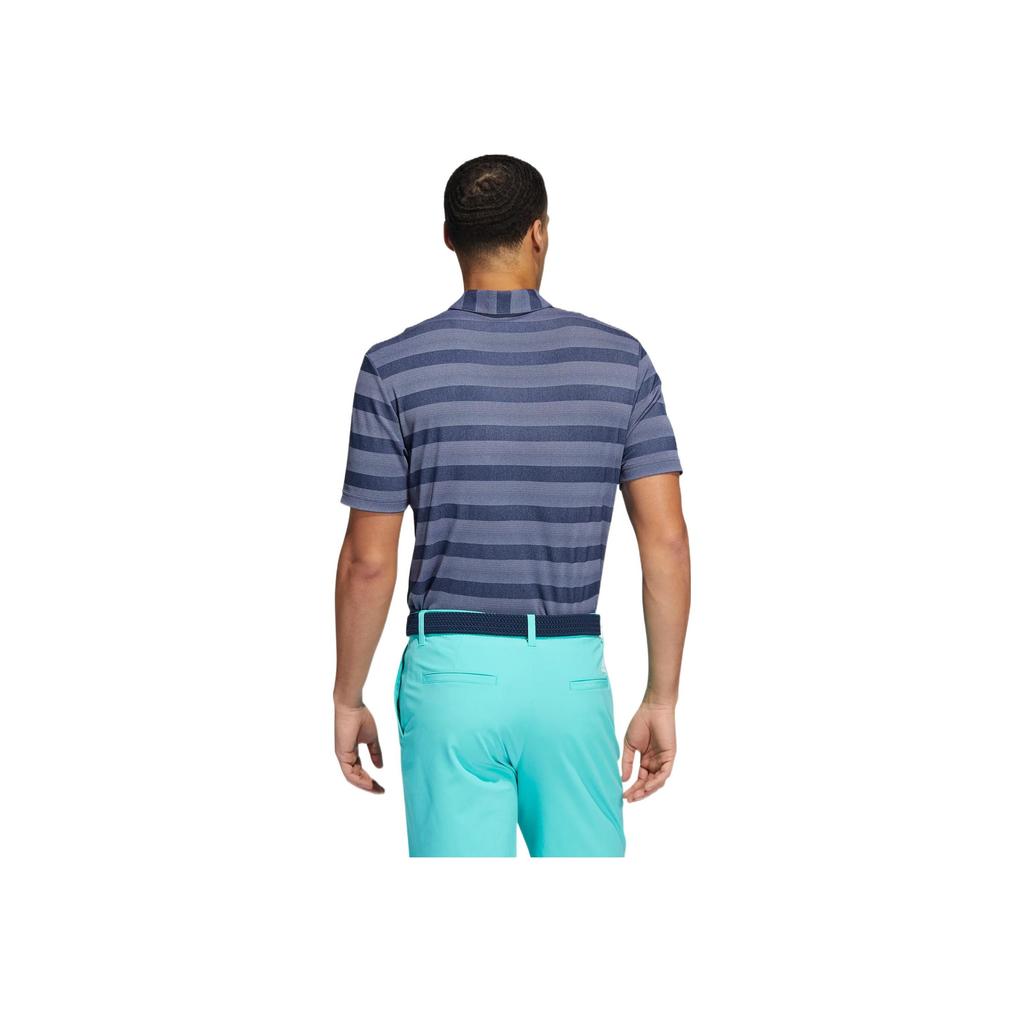 Adidas Striped Print Short-Sleeve Polo Shirt Men Tops Blue HE2298