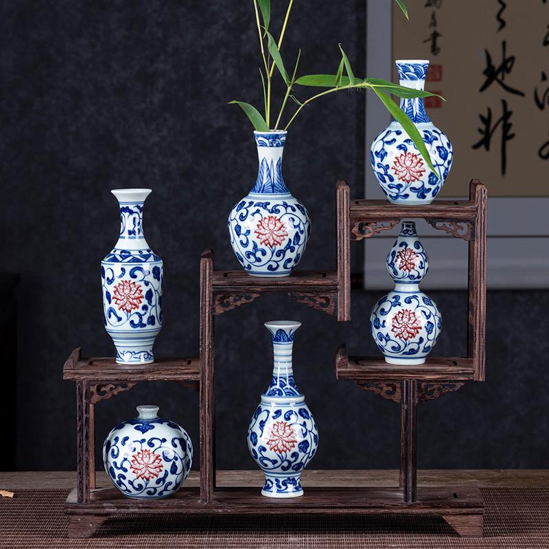 Blue and White Porcelain Sealed Vase Flower Arrangement Container Ceramic Hydroponic Flower Vase Tabletop Decoration Gift Crafts