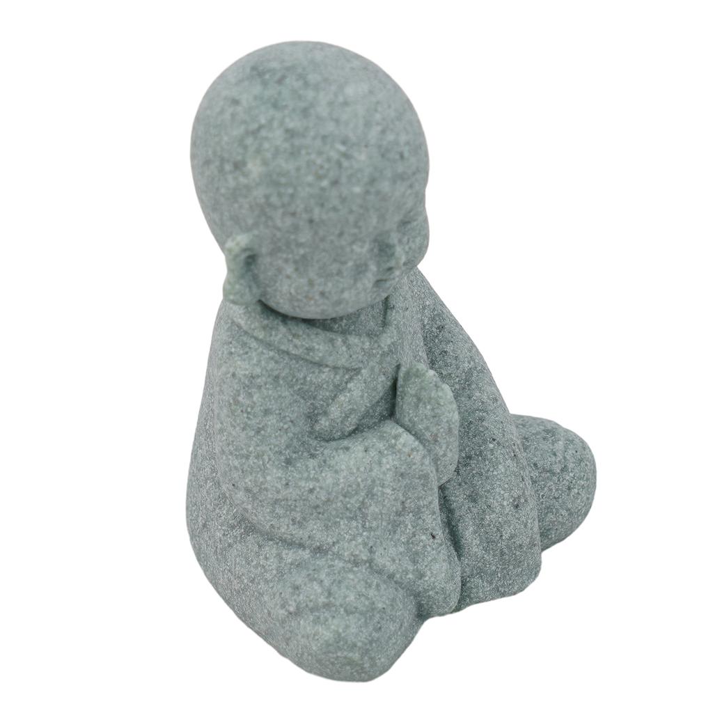 Set of Small Buddha Monk Figurines In Resin Featuring See Speak Hear No Evil Motif for Garden and Indoor Decoration
