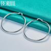 70mm Circle Earrings Silver Charm Jewelry