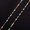 2.5mm Wide Gold Color Stainless Steel Lip Link  Chain Multi color Enamel Bead Necklace for Men Women Fashion Jewelry Gift