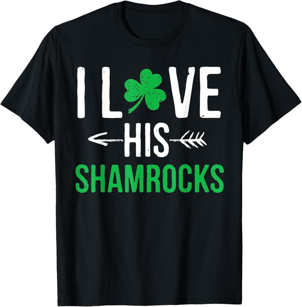 I Love His Shamrocks T-Shirt St Patricks Day Couples Unisex T-Shirt