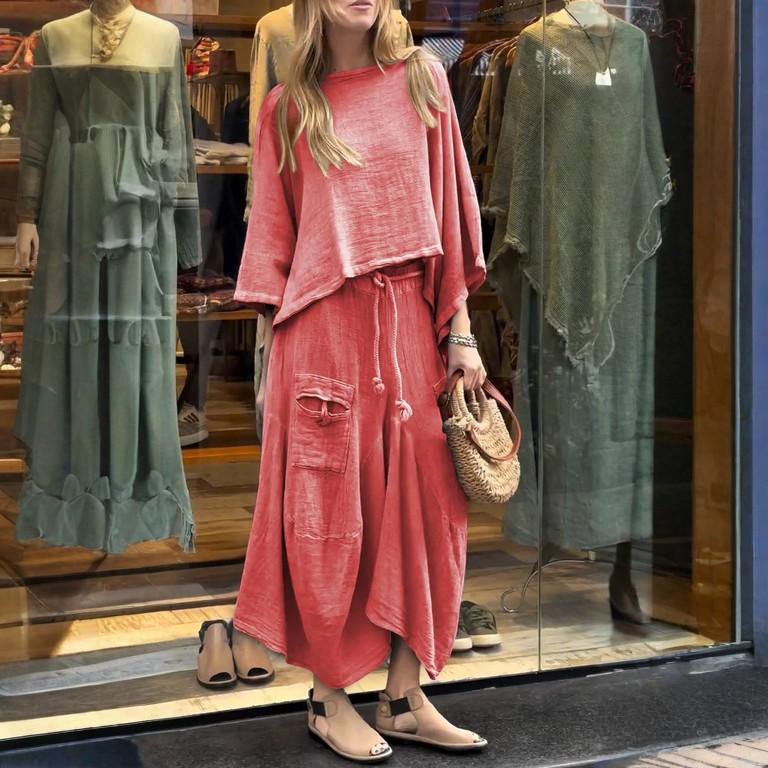 

Женский свободный удобный повседневный модный однотонный топ с длинными рукавами, однотонная юбка, комплект из двух предметов XXXL