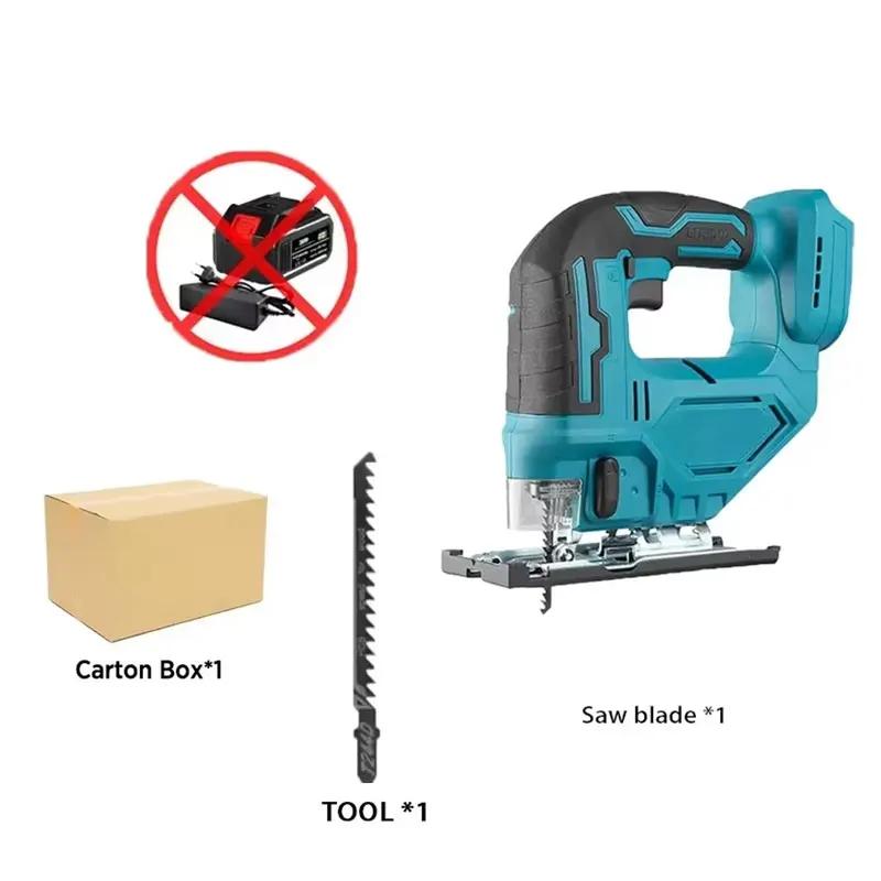 

3000RPM 18V Cordless Electric Jigsaw with Curved Cut Precision Portable Multifunction Power Tool for Carpentry Crafts Not Batte
