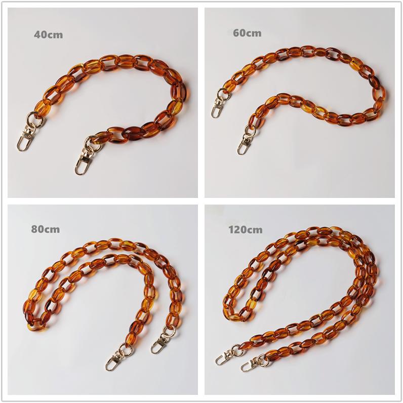 DIY Neue Mode Frau Handtasche Zubehör Kette Schwarz Beige Bernstein Abnehmbare Harz Luxus Strap Frauen Kupplung Schulter Geldbörse Kette