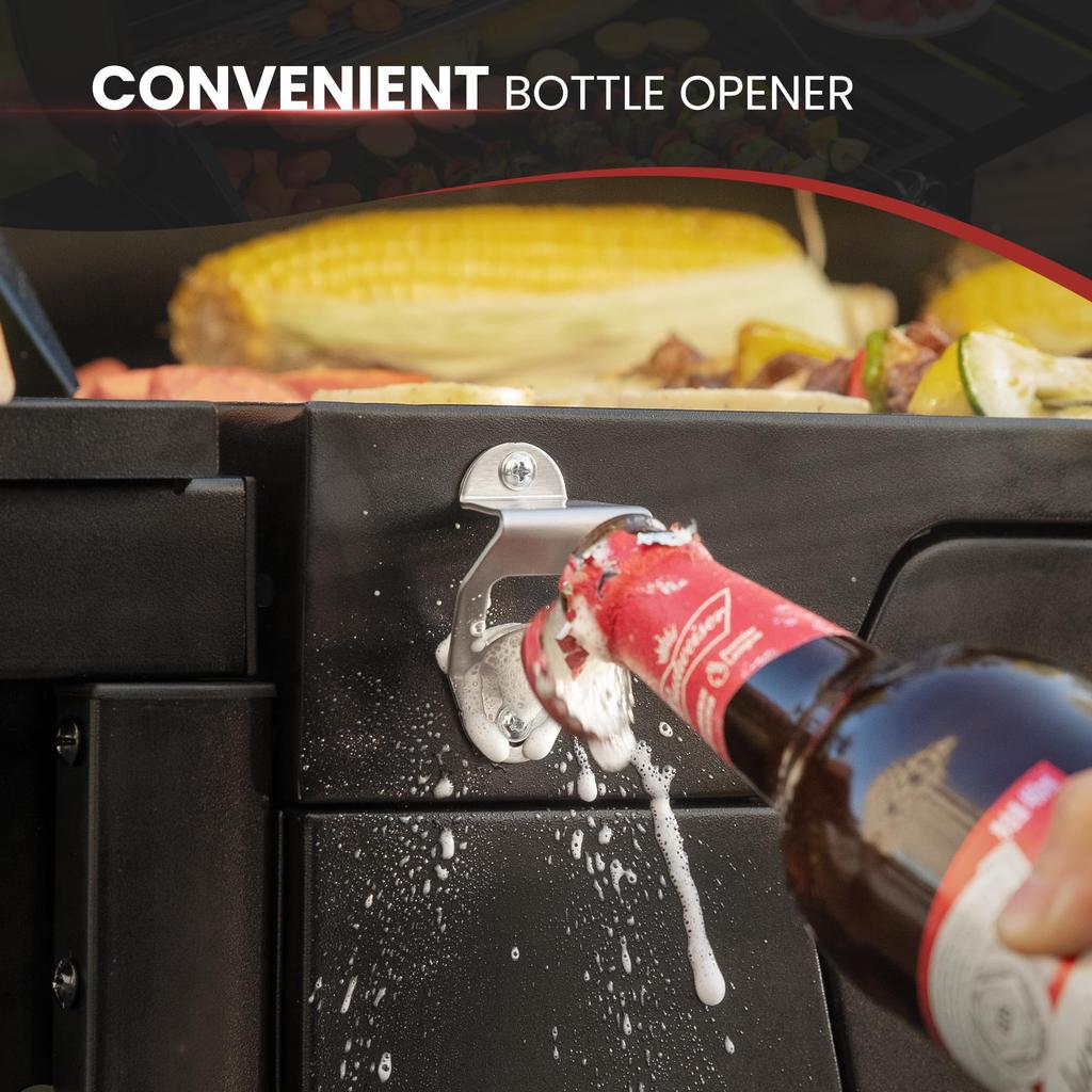 Royal Gourmet CD1824EN Movable Charcoal Grill with Foldable Side Table Outdoor Barbecue Grill 490 Cooking Area Outdoor Picnic Camping Grill Black 24"