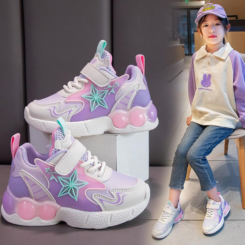 Jaro Nový Korejský Styl Cukrová Barva Dětské Tenisky Odolné proti Opotřebení Měkká Podrážka Protiskluzové Běžecké Boty