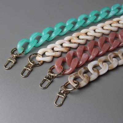 New Fashion Woman Handbag Accessory Chain Green Beige Red Acrylic Resin Chain Luxury Strap Women Shoulder Cute Clutch Chain