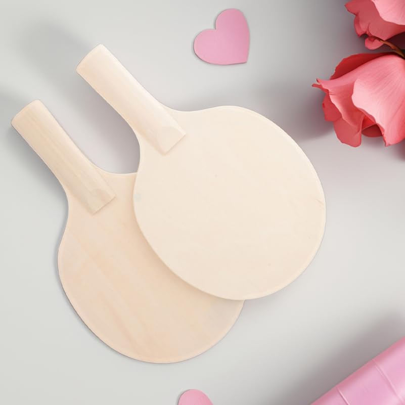 CALLARON Table Tennis 6 Wooden Blank Paddles for Unfinished Craft DIY Sports Game Gift Rackets, Kids,