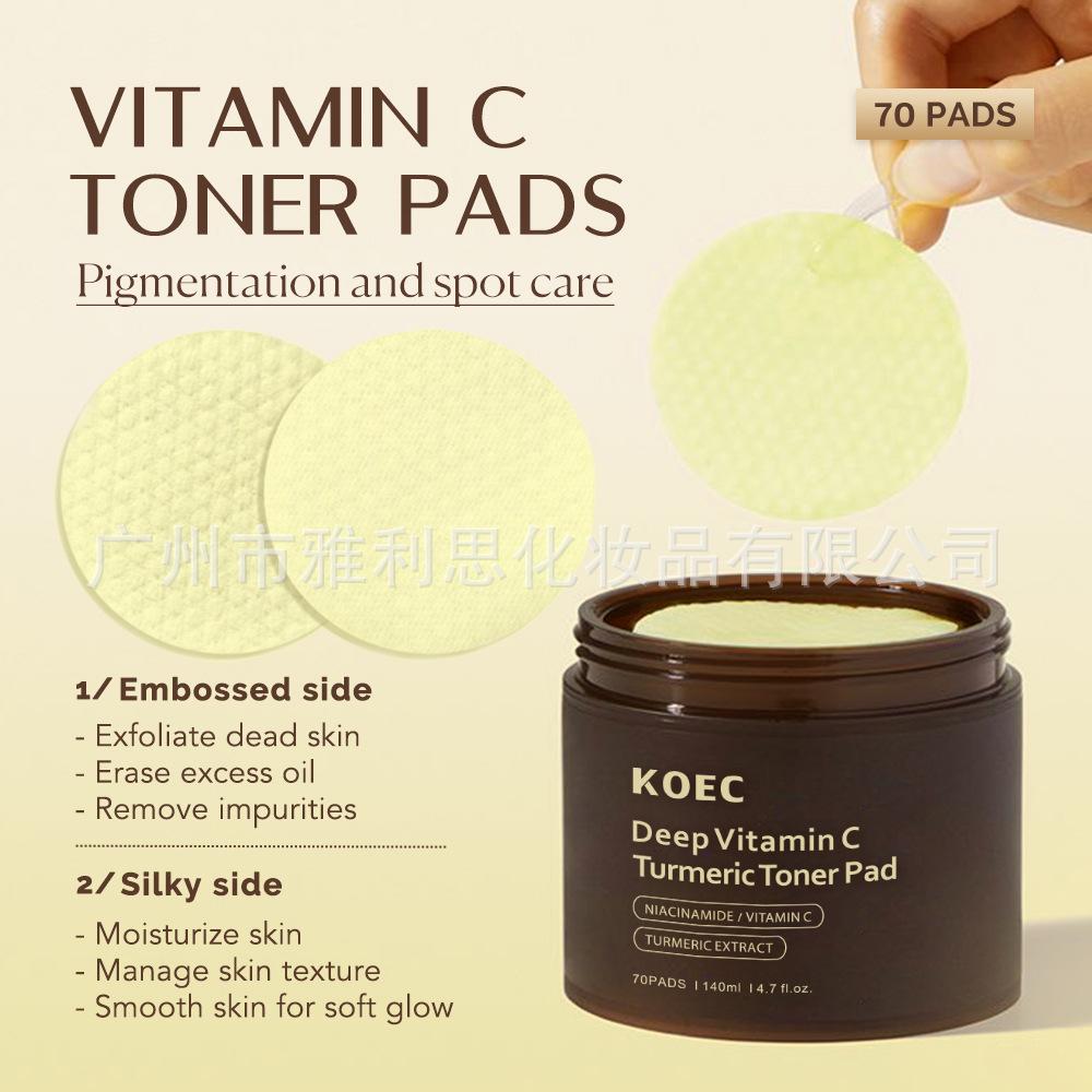KOEC Deep VIta C Pad Deep Cleansing Facial Pads Moisturizing Exfoliating Pore Minimizing 60 Count