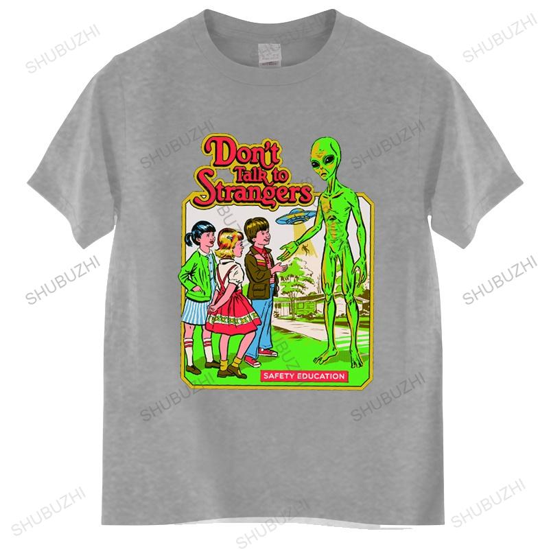 Don’T Talk To Strangers Printing Men's Tshirts Style Brand T-Shirts Fashion O-Neck T-Shirt Simplicity Breathable Man
