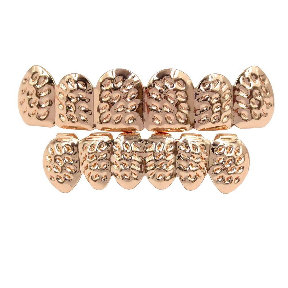 Hip Hop 18k Real Gold Color Plating Brass Glossy Grillz Jewelry