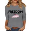 Suéter Casual de Moda para Mujer con Mangas Tres Cuartos Estampado del 250 Aniversario del Día de la Independencia