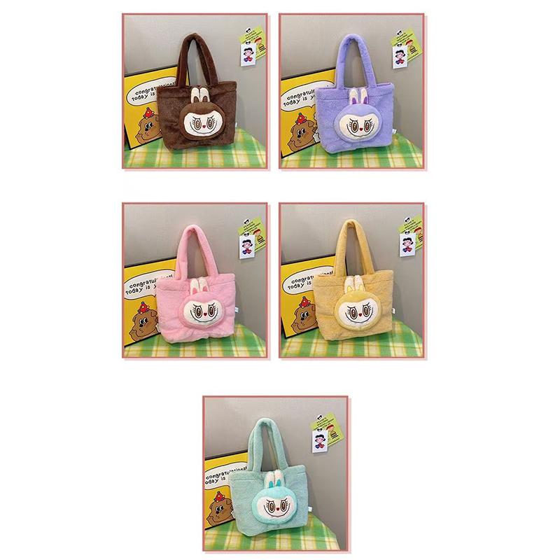 Shoulder Bag Cartoon Large Capacity Handbag Labubu Plush Toy Bag Student Crossbody Bags Outdoor Travel