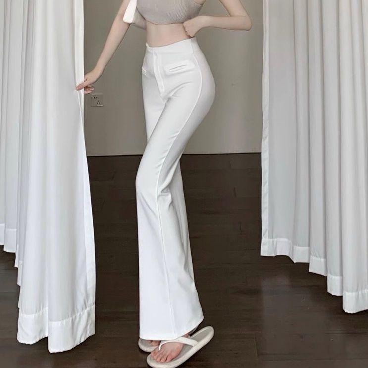 

Women s High-Waisted Drapey Micro-Flare Pants - Slimming Spring/Summer Suit & Casual Styles for Petite S (Recommended 90-100 lbs)