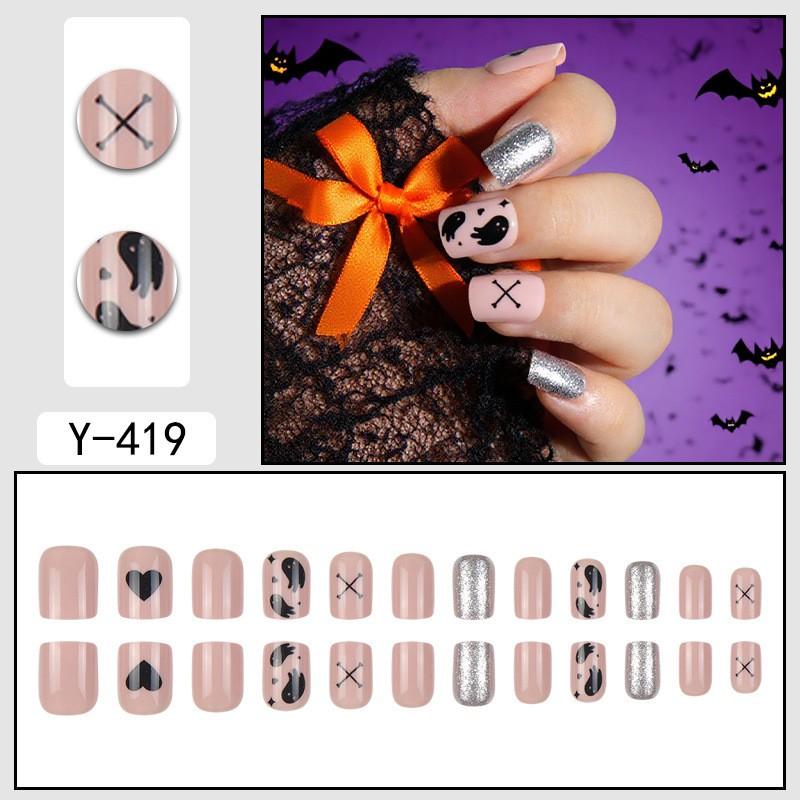 Short Press-On Nails Set With Floral Design Minimalist False Women Wearable Nail Tips In Multiple Colors