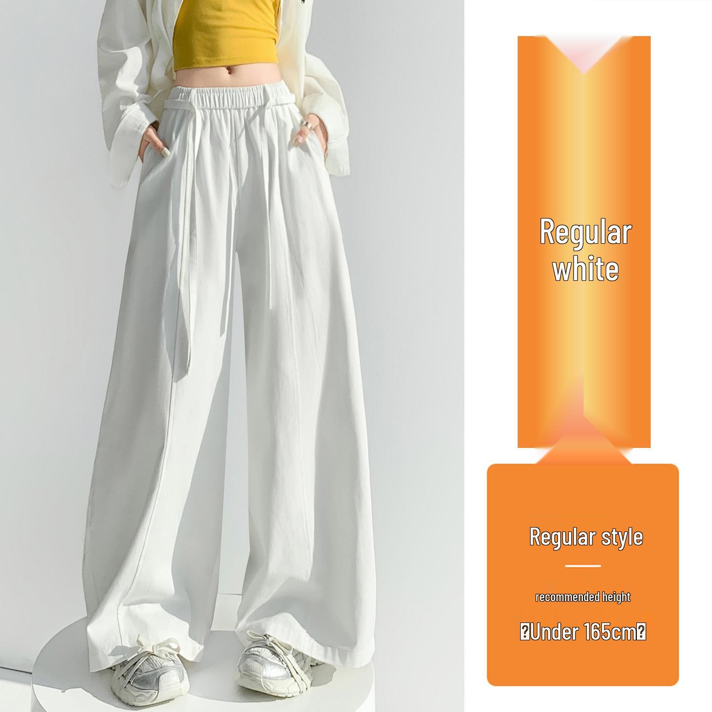

Women s High Waist Washed Cotton Wide Leg Pants - Summer 2026 Collection Small білий