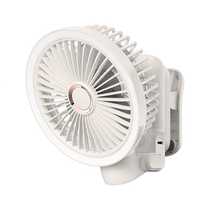 

Ventilador de escritorio USB con clip multifuncional, luz nocturna plegable y carga móvil