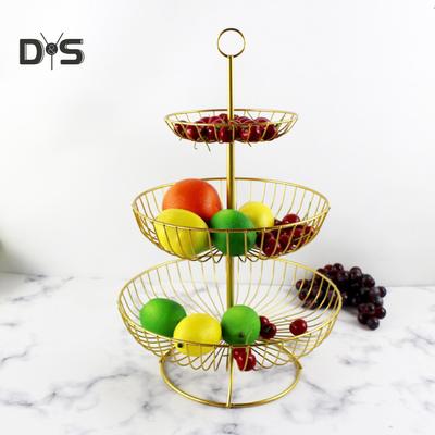 Kwitnący bukiet 3-poziomowy Retro prosty okrągły metalowy talerz na owoce do użytku domowego taca stojak do przechowywania kosz