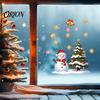Christmas Window Clings Static Sticker, Creative Snowman Tree Pattern PVC Decal, Waterproof Easy Peel Glass Stickers Reusable Festive Wall for Living