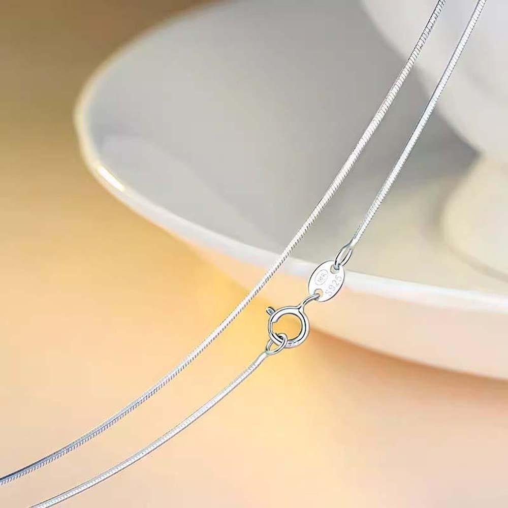 Zinc Zinc Alloy Glitter Choker Necklace 925 Silver Collarbone Chain Wedding Stacked Silver Necklace Daily