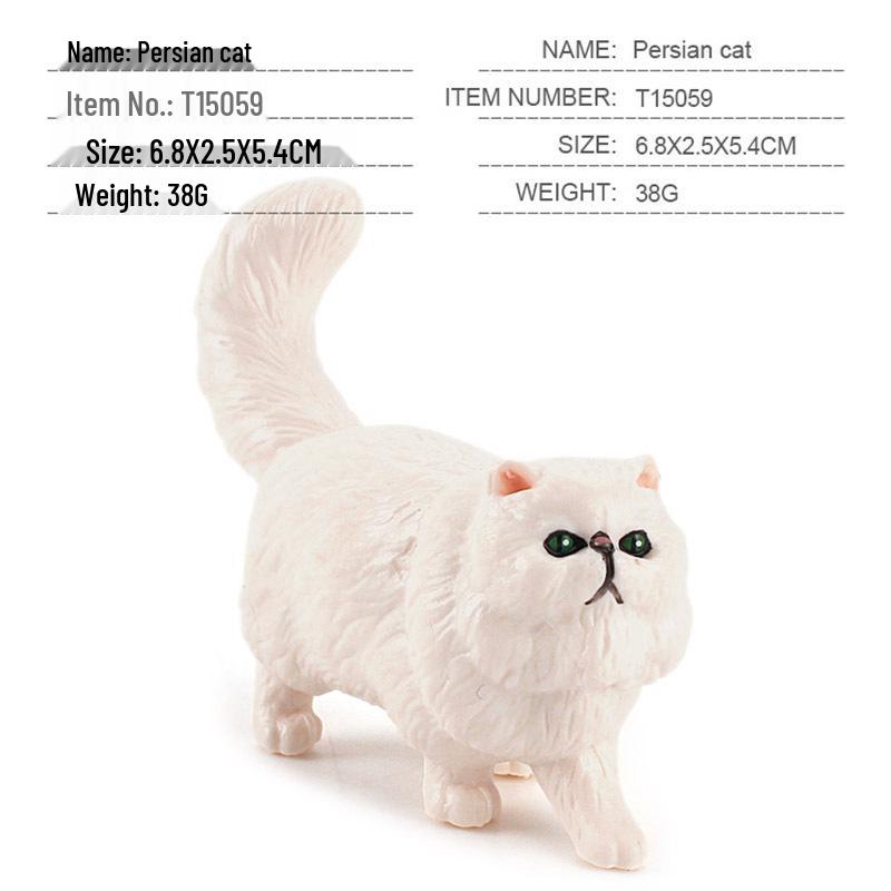 Children's Black and White Kitten Simulation Set - Toy Cat Figurine