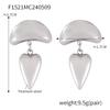 Design Female Hip-Hop Personality Trend Titanium Steel Plated 18K Gold Geometric Devil'S Eye Fringed Earrings Set