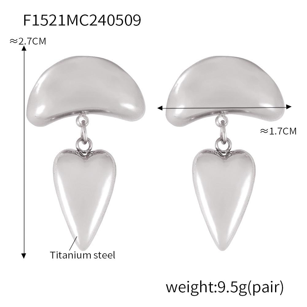 Design Female Hip-Hop Personality Trend Titanium Steel Plated 18K Gold Geometric Devil'S Eye Fringed Earrings Set