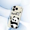 For iPhone 17 Pro Max Case Panda Pattern Printing Straight Edge TPU Phone Back Cover