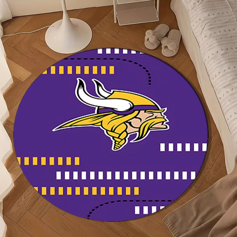 Minnesota Vikings Logo Round Mat, Anti-slip Circle Carpet Chair Rug For livingroom,Bedroom, Doormat Home Decor Gift Christmas Gifts