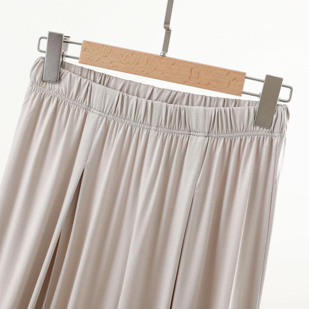 Yuke Silk Plus Size Pleated Wide-Leg Pants - Breathable, Casual, Thin, Versatile for Spring/Summer