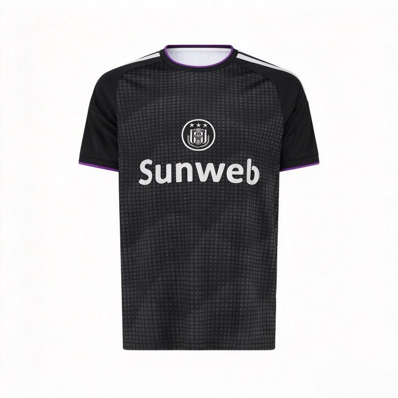 2026 2027 Dres RSC Anderlecht Fialový Fotbalový Dres Límec Rodinné Sladěné Oblečení Letní Fotbalové Tričko Pro Dospělé Děti