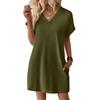 V Neck Casual Summer Dress for Women Loose Fit Womens Dresses Suitable for Vacation Dress and Sundresses for Women