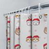 Adorable Dogs Christmas Shower Curtain Set for Bathroom Decor Waterproof Fabric with Santa Hats Snowflakes Pattern