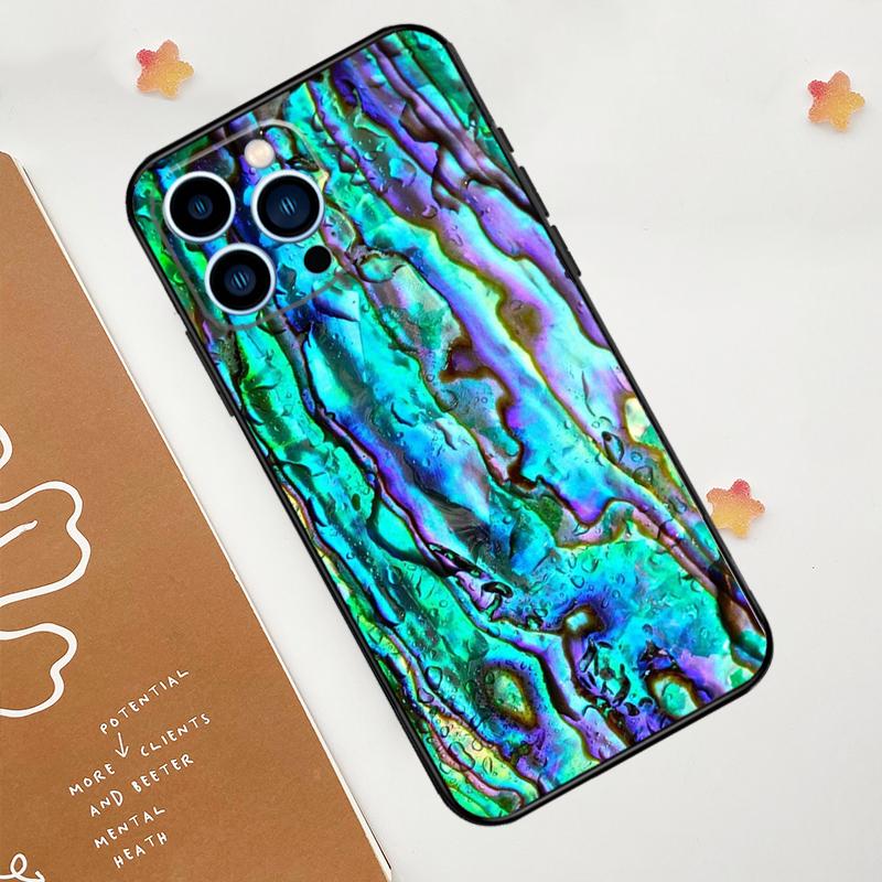 Abalone Shell Phone Case For iPhone 17 Pro Max 14 11 15 16 Pro Max 12 13 mini 16 Plus 16e 17 Air Funda