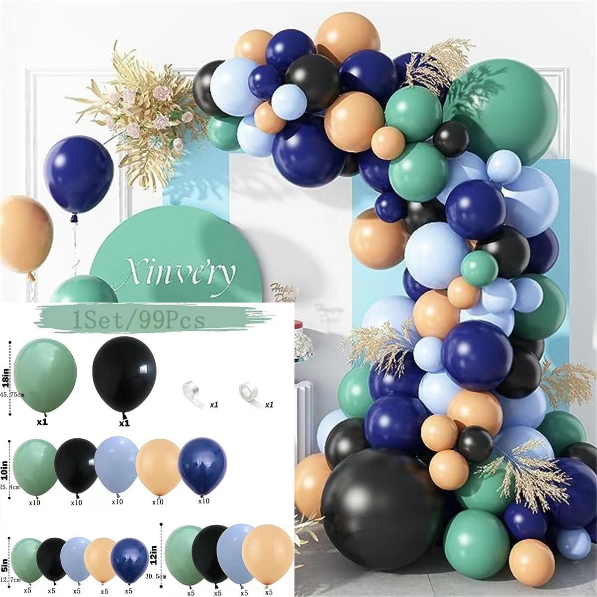 

Набор синих и зеленых воздушных шаров Детский воздушный шар для первого дня рождения Оформление сцены Фон Арка Декоративный воздушный шар Set as shown