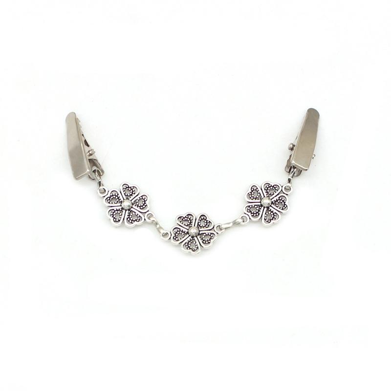 Xzeemo 4 Pezzi Clip Vintage Per Maglione E Sciarpa, Spilla Retrò Per Cardigan, Argento Scialle Clip, Colletto Spille (Stile 2