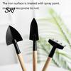 Non-slip Handle Gardening Tools 3Pcs/Set Small Wood Hand Shovel Rake Trowel Heavy Wooden Garden Duty Metal for Balcony Succulents Flower Pots Planting