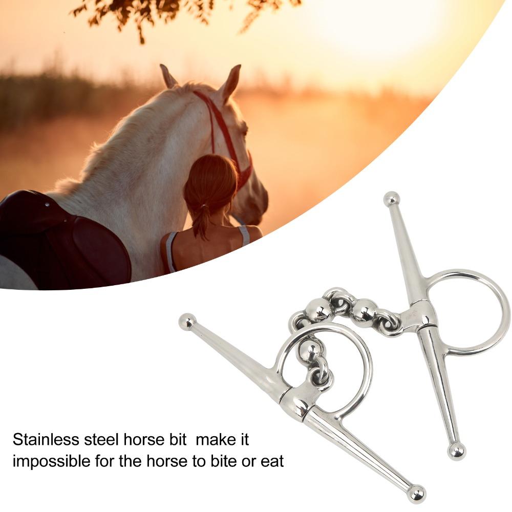 Stainless Steel Full Cheek Snaffle Bit Ball Chain Design Stainless Steel Horse Bit Riding Use