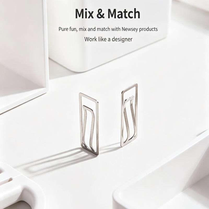 10Pcs Square Thickened Binder Clips - Metal Paper Clips - Office Supplies For Documents, Notes & Bookmarking