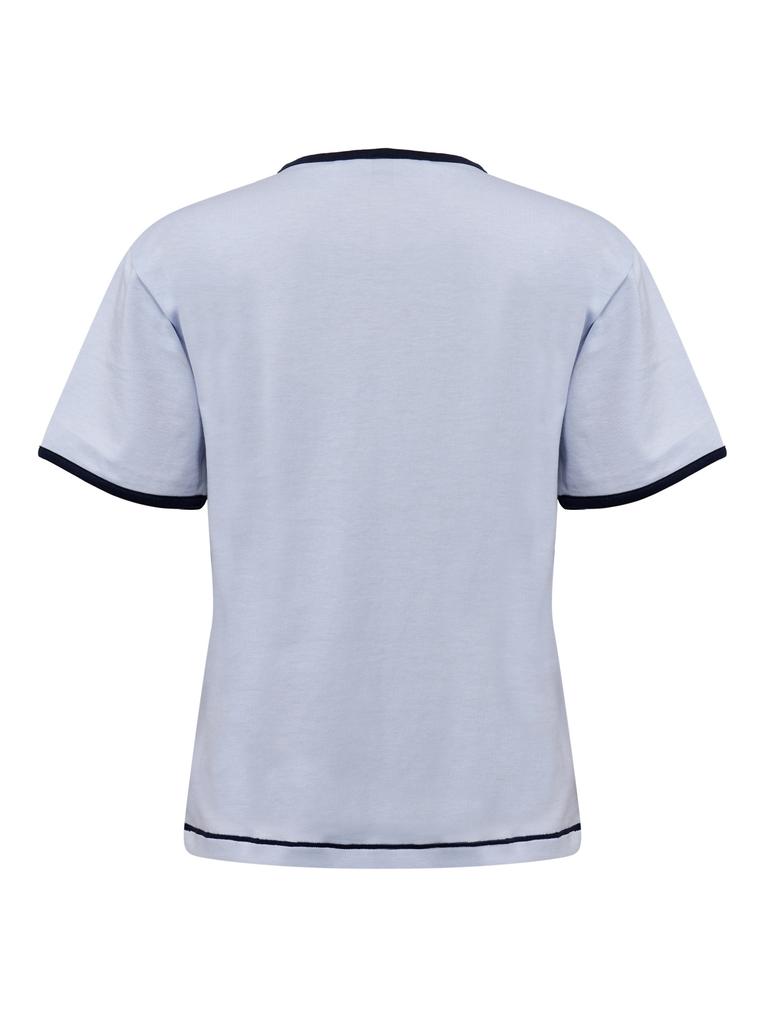 EIDER Sheer Women'S Ringer Short Sleeve T-Shirt_Ice Blue