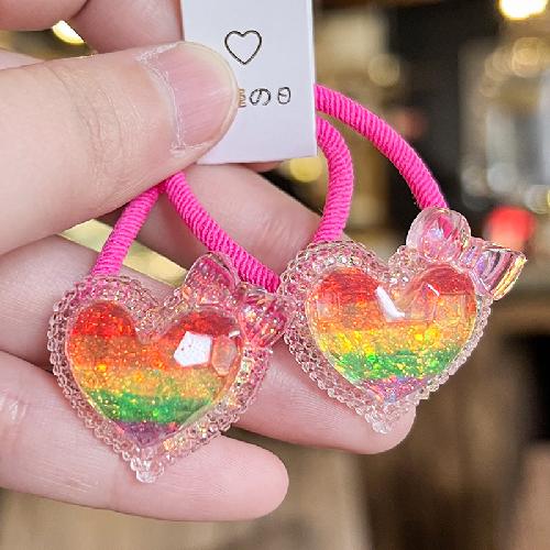 2 uds bandas elásticas para el cabello para niñas bebés Color caramelo anillo para el cabello cuerda para el cabello accesorios para niños pequeños