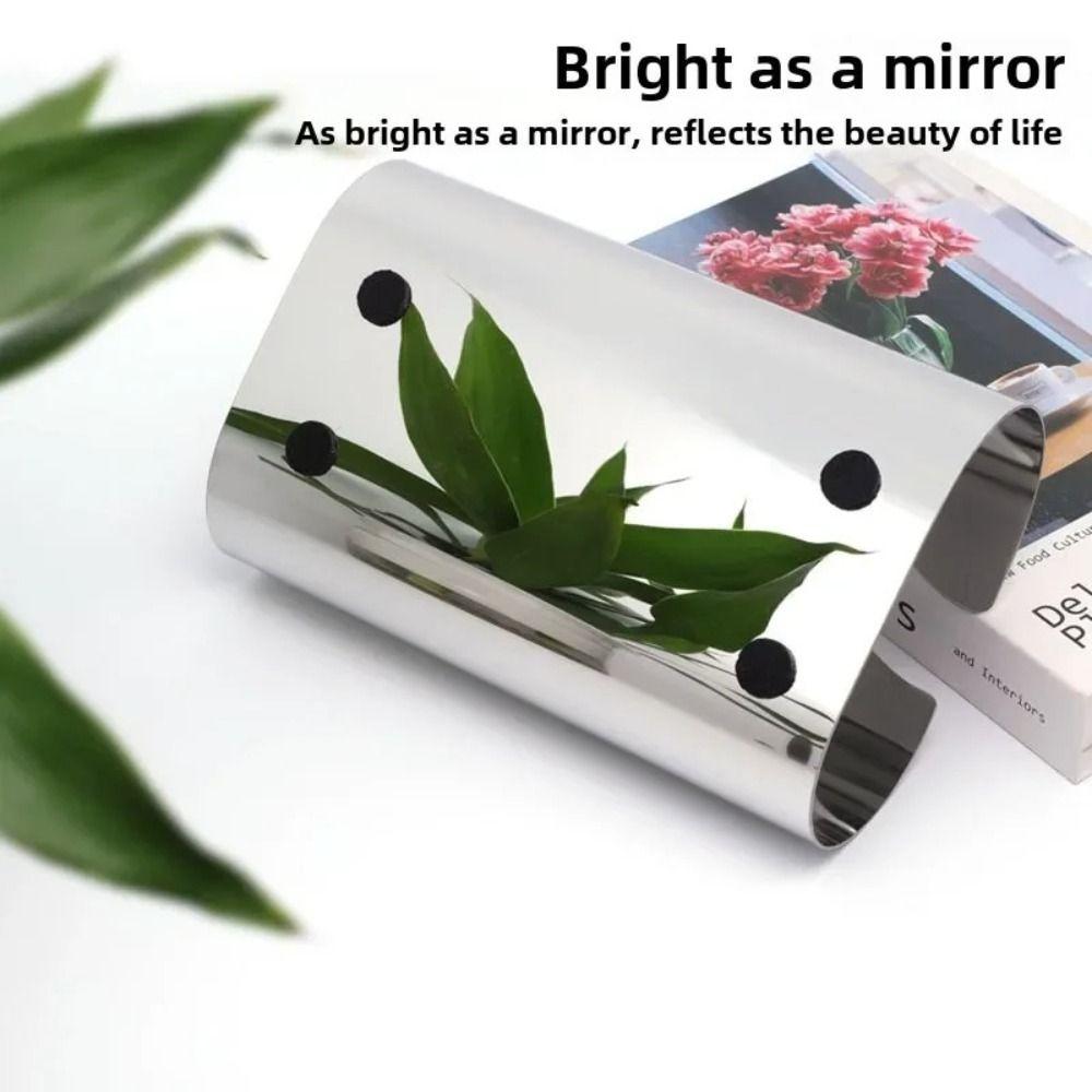 Stainless Steel Tissue Case Nordic Style Desktop Tissue Box Silvery Napkin Box  Desktop Decoration