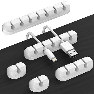 Self-Adhesive Cable Holder Clips Cord Management Wire Organizer for Desktop USB Charging Cable Nightstand Power Cord Mouse Cable