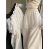 Women's High-Waisted Lace Patchwork Wide-Leg Sweatpants for Spring/Summer