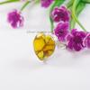Honey Dahlia Turquoise Ring, Heart Ring, 925 Sterling Silver Handmade Ring, Gift For Wife, Yellow Gemstone